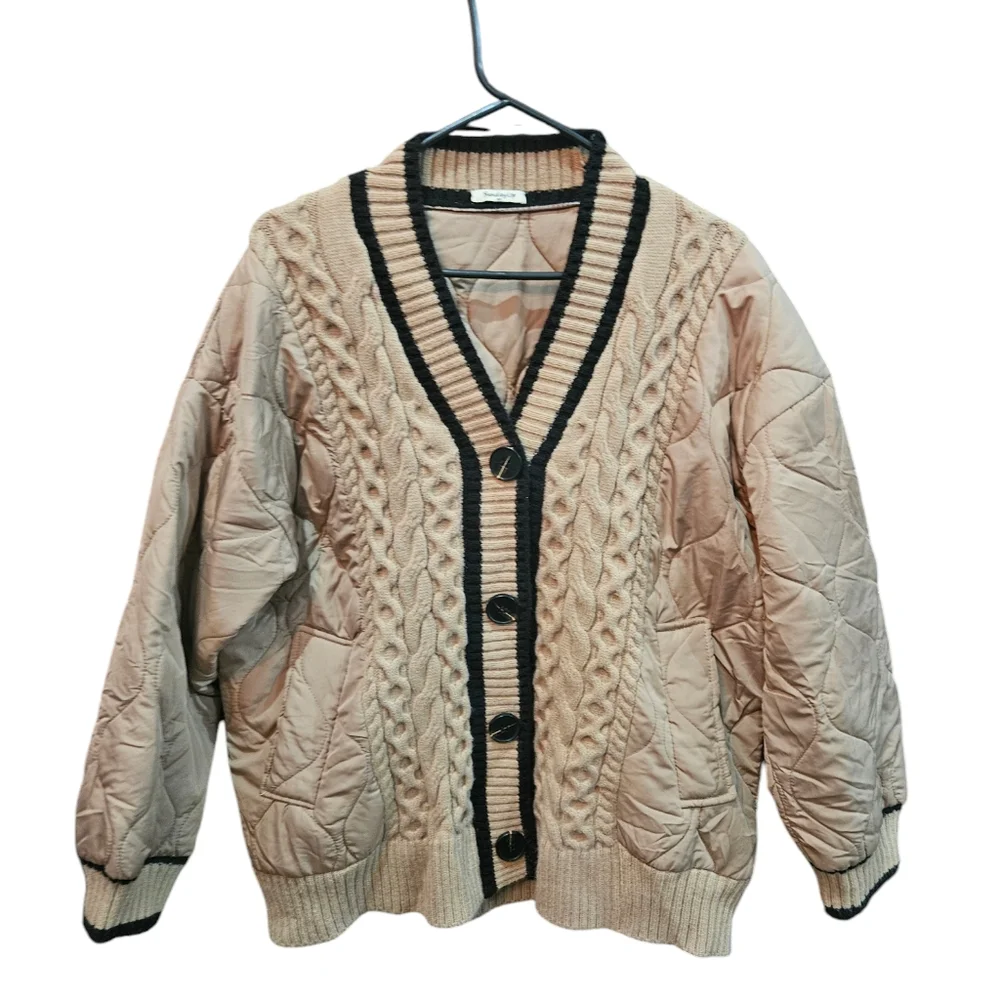 Sunday‎ Up Women's Oversized Quilted Cardigan Sweater. Size M/L